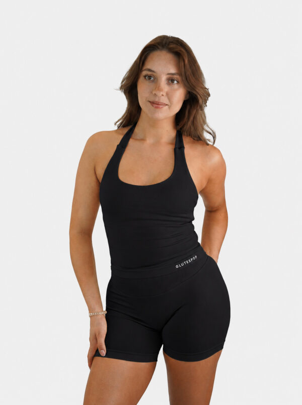 Contour Halter Top – True Black